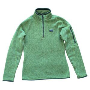 Patagonia Women's Better Sweater 1/4 Zip Pullover ~ XS ~ Bright Green